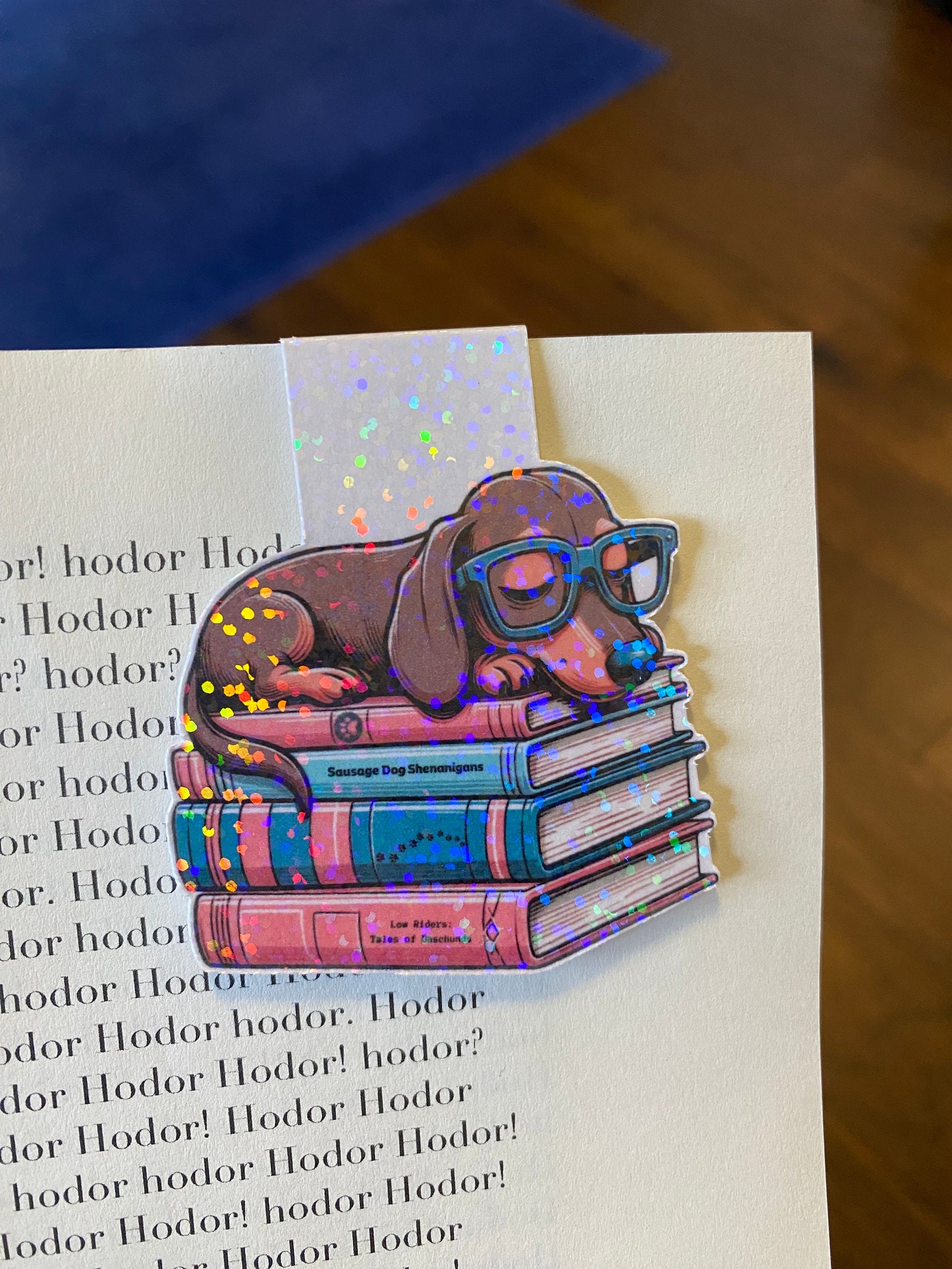 Dachshund bookmark design close-up