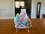 Reading bibliophile boba lover magnetic bookmark with cozy reader design
