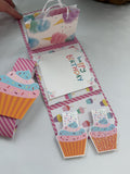 Cupcake birthday card and matching bookmark gift set