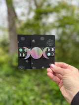 Triple moon phase gift card holder with pop-up gift bag