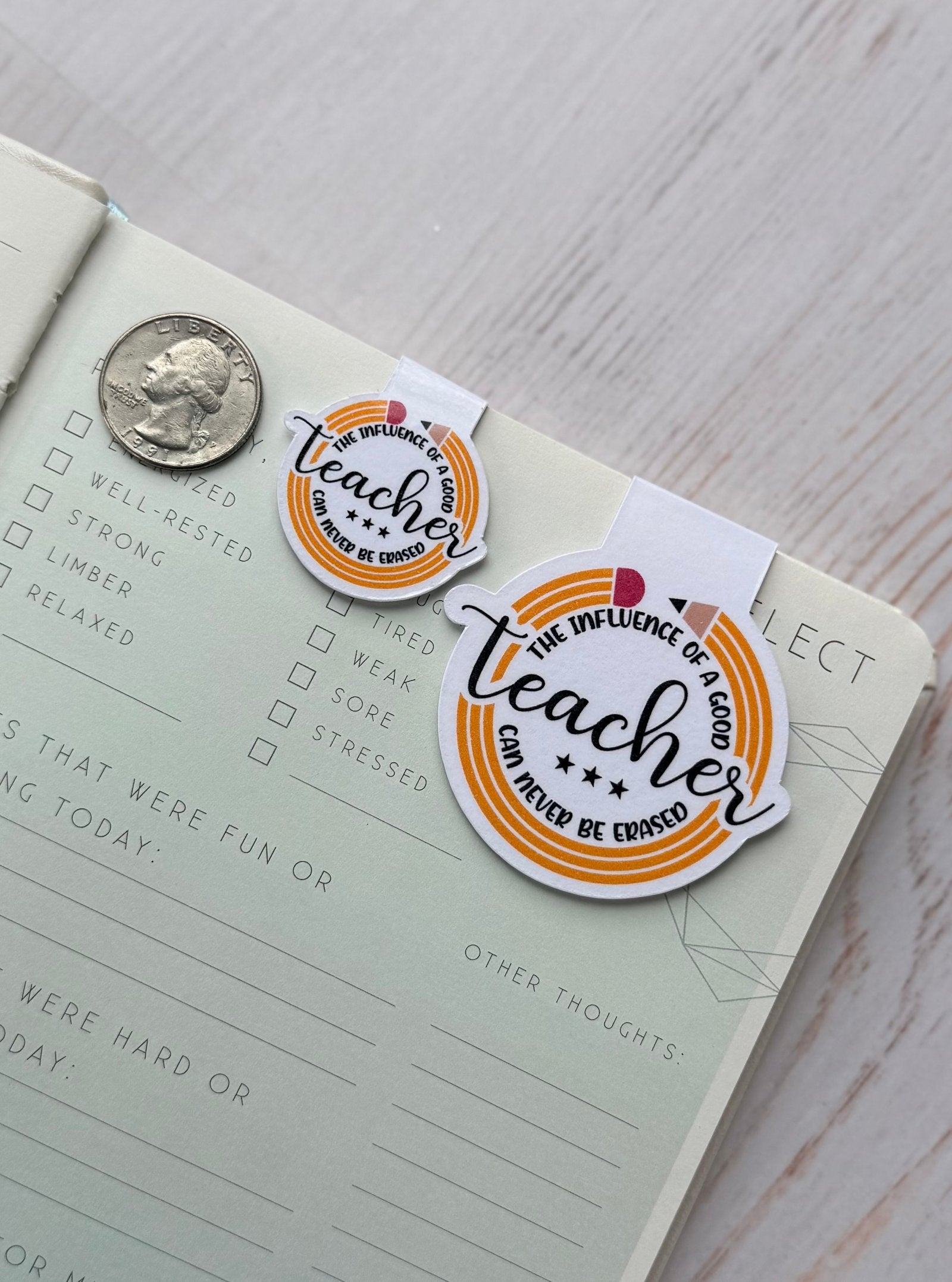 Teacher Appreciation Magnetic Bookmarks — detail