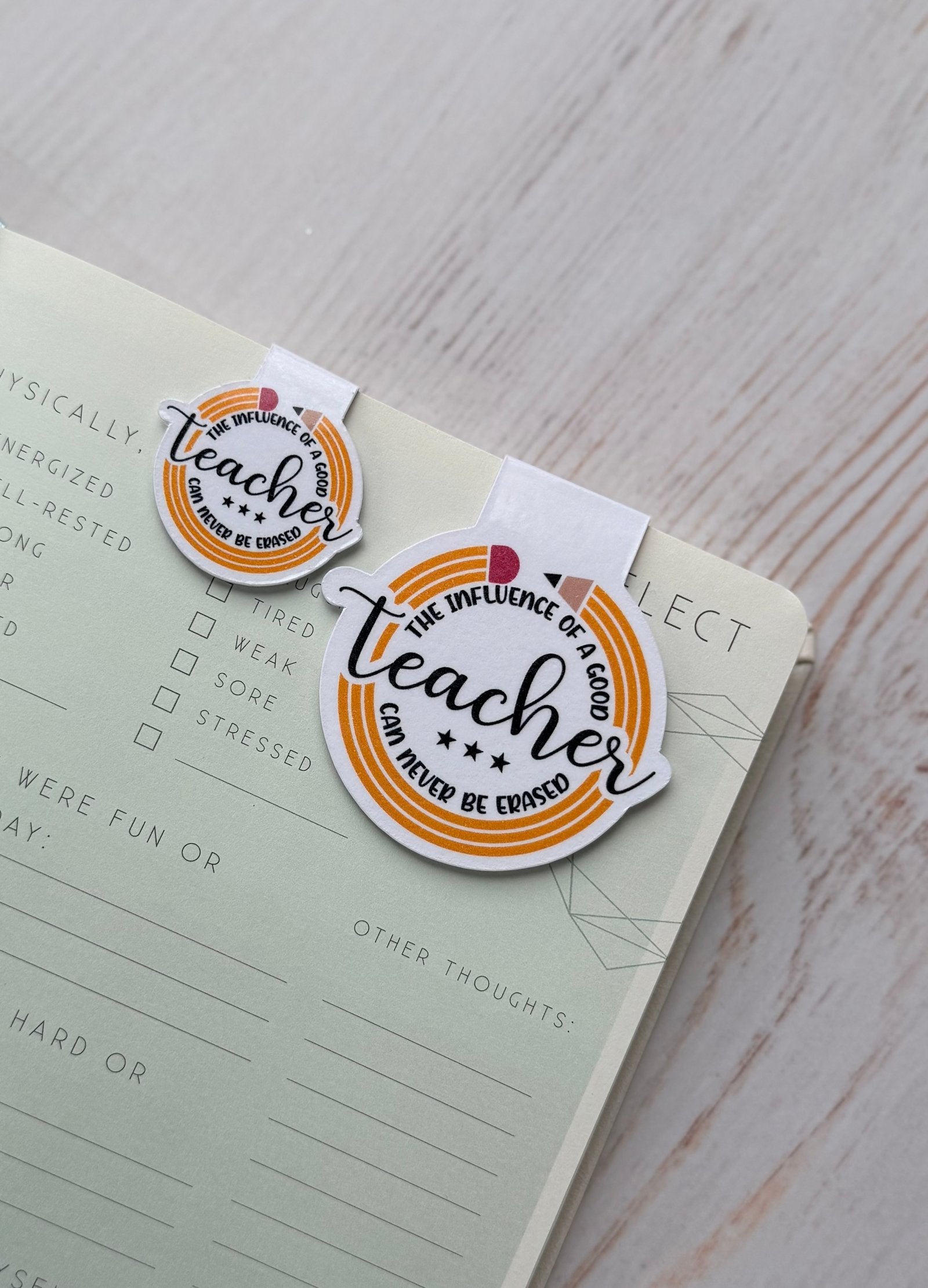 Teacher Appreciation Magnetic Bookmarks — detail