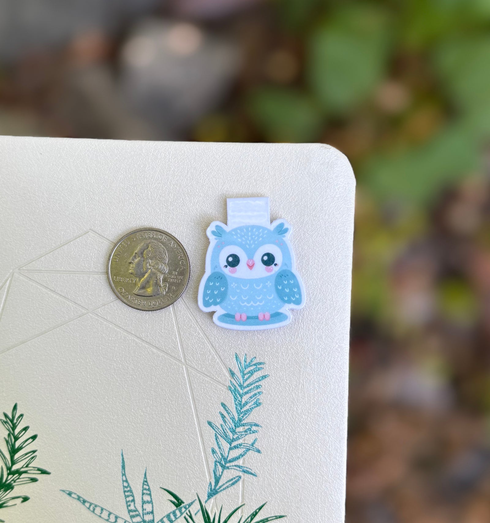 Owl Mini-Marks bookmark glitter detail