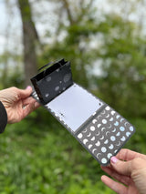Triple moon phase card holographic belly band