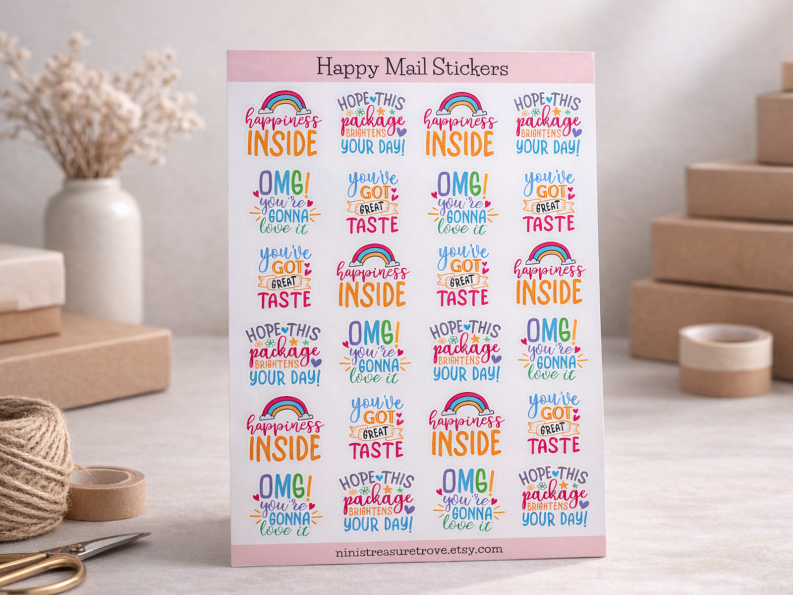 Sweet treat stickers in use