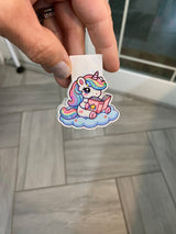 Unicorn bookmark holographic sparkle detail