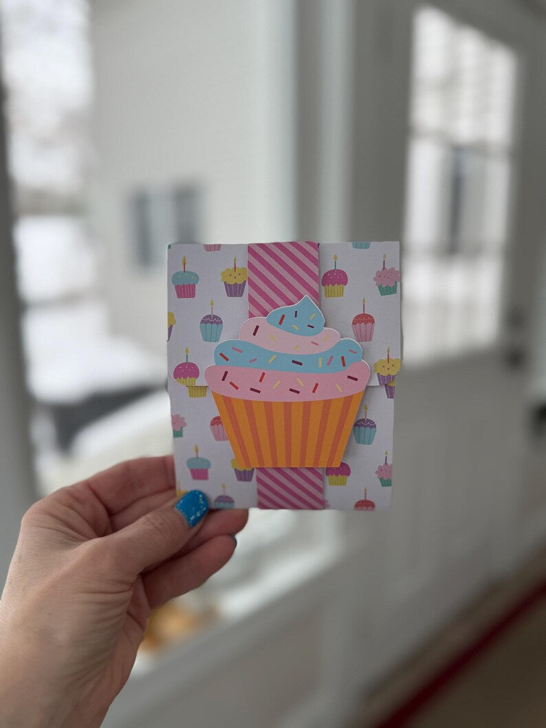 Handmade cupcake birthday card