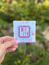 Hooray birthday card open showing pocket