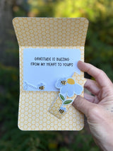 Buzzing with Gratitude card 3D applique detail