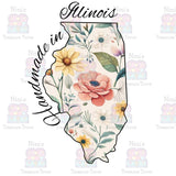 Floral state stickers close-up