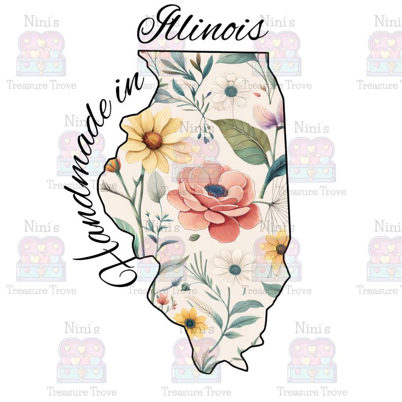 Floral state stickers close-up