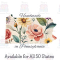 Floral Handmade in Your State sticker sheet