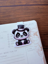Dapper Panda bookmark marking a page