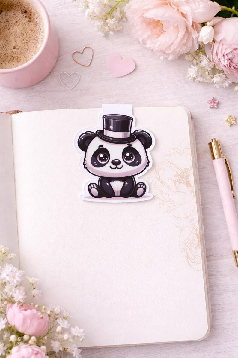 Dapper Panda bookmark laminate detail