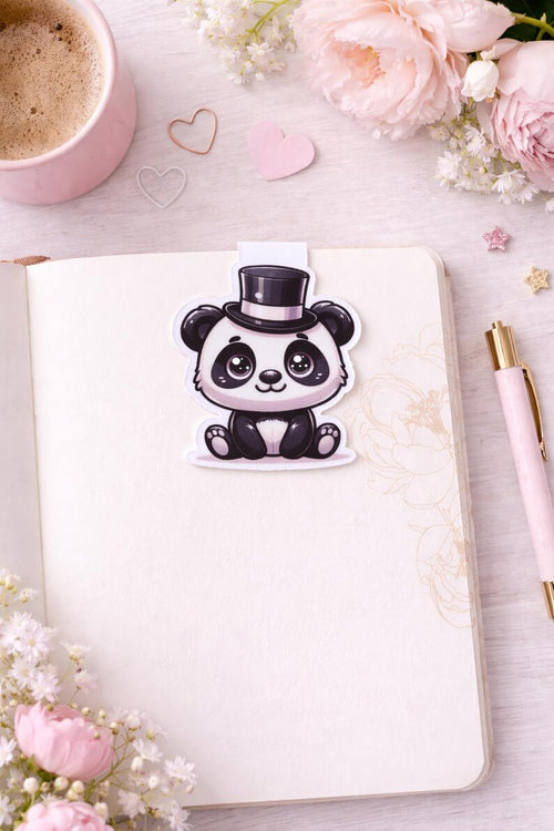 Dapper Panda bookmark laminate detail