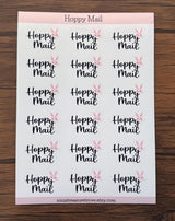 Easter Hoppy Mail stickers on packaging
