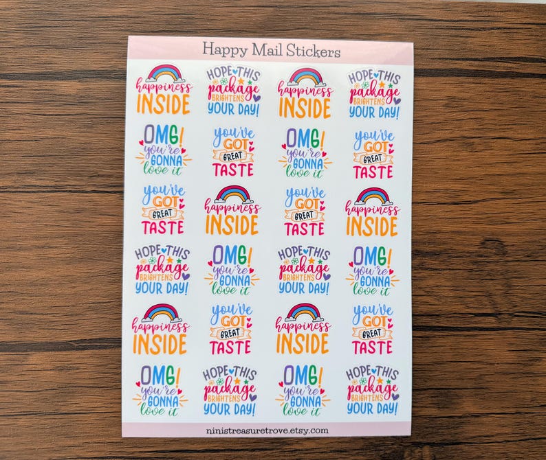 Happy Mail sticker design detail