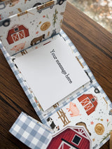 Farmhouse barn card trifold detail