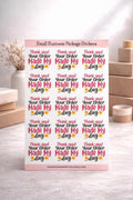 Thank You For Your Order packaging sticker sheet