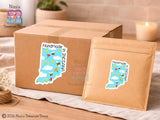 Floral state stickers in use