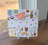Spring garden card trifold detail