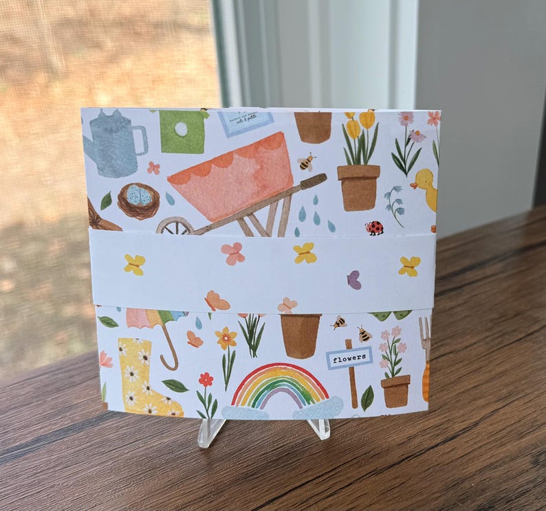 Spring garden card trifold detail