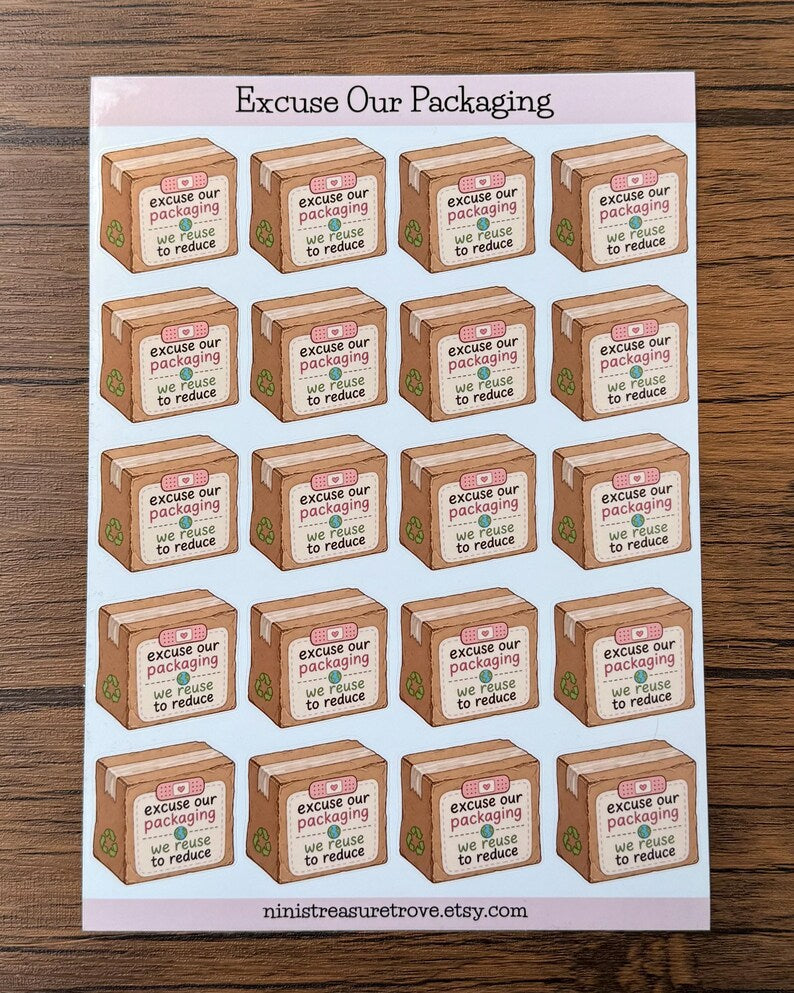Reuse to reduce stickers on a shipping box