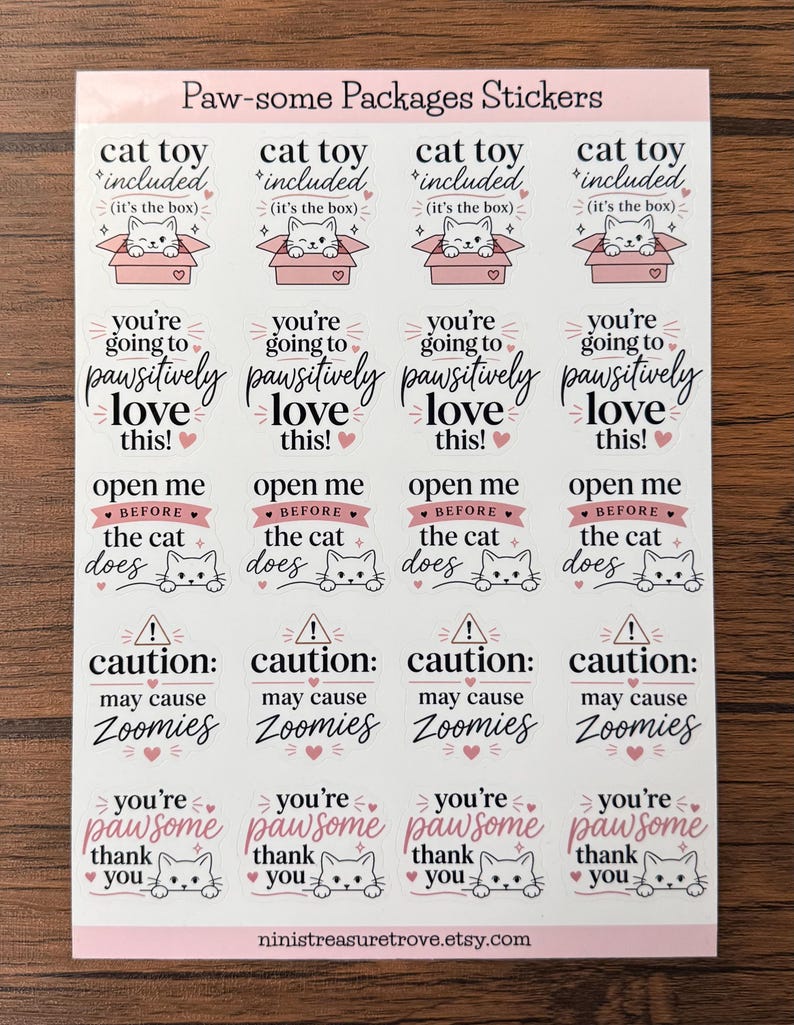 Cat happy mail stickers example