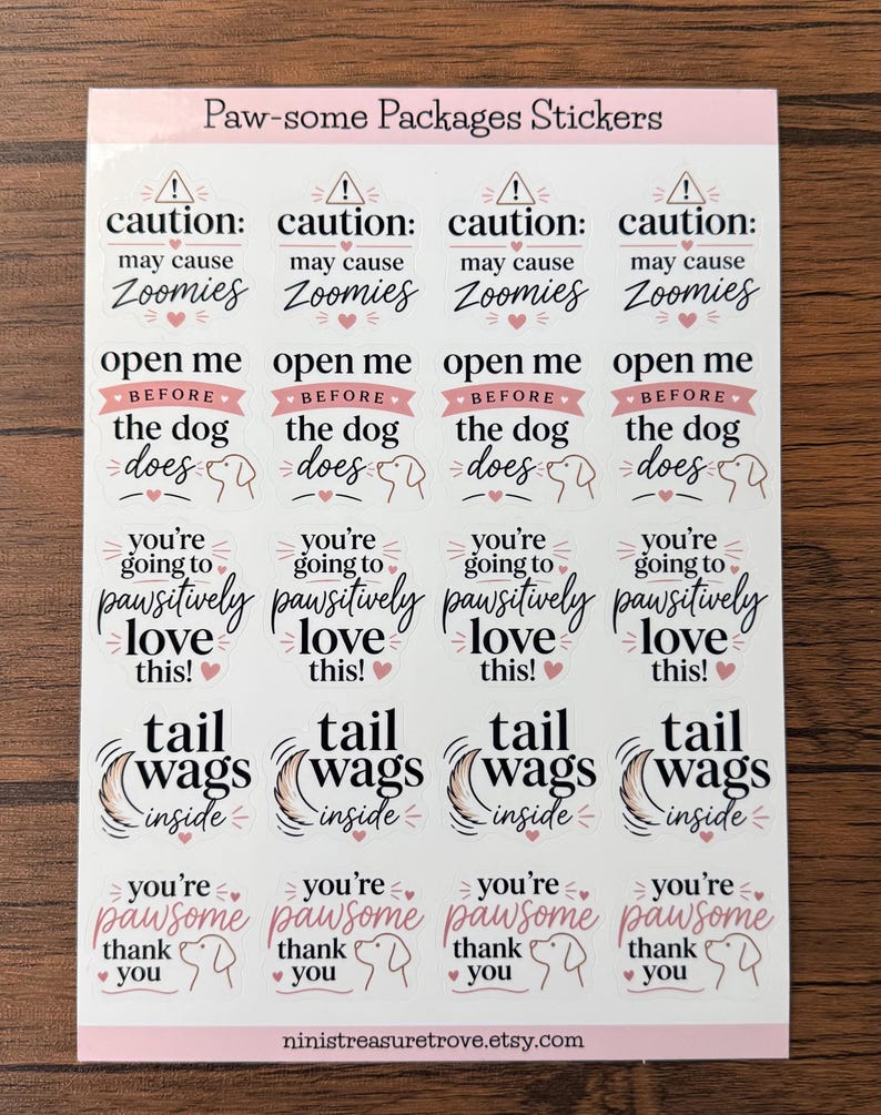 Dog happy mail stickers example