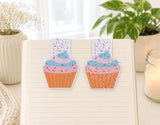 Handmade cupcake magnetic bookmark with frosting and sprinkles