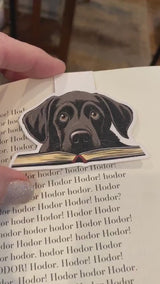 Black Lab Peeking Labrador Puppy Magnetic Bookmark