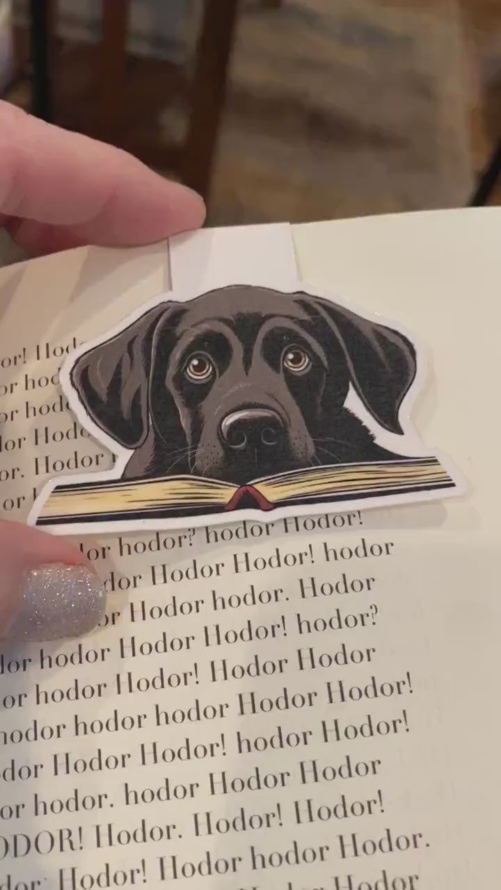 Black Lab Peeking Labrador Puppy Magnetic Bookmark